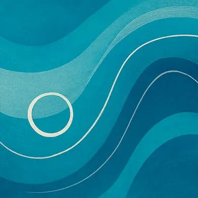 Ilustración de ondas azules en degradado