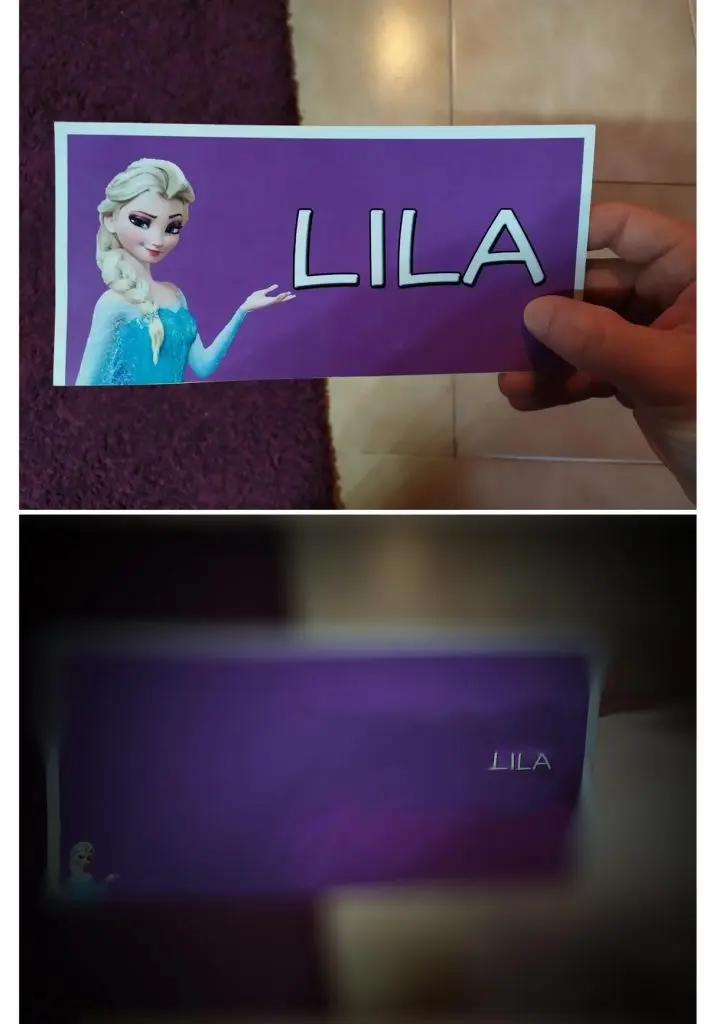 Simulación de cómo se veían las tarjetas con los ojos tapados